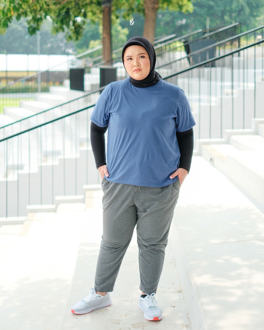 Inka Basic Tee - Denim | Kaos Bigsize Jumbo