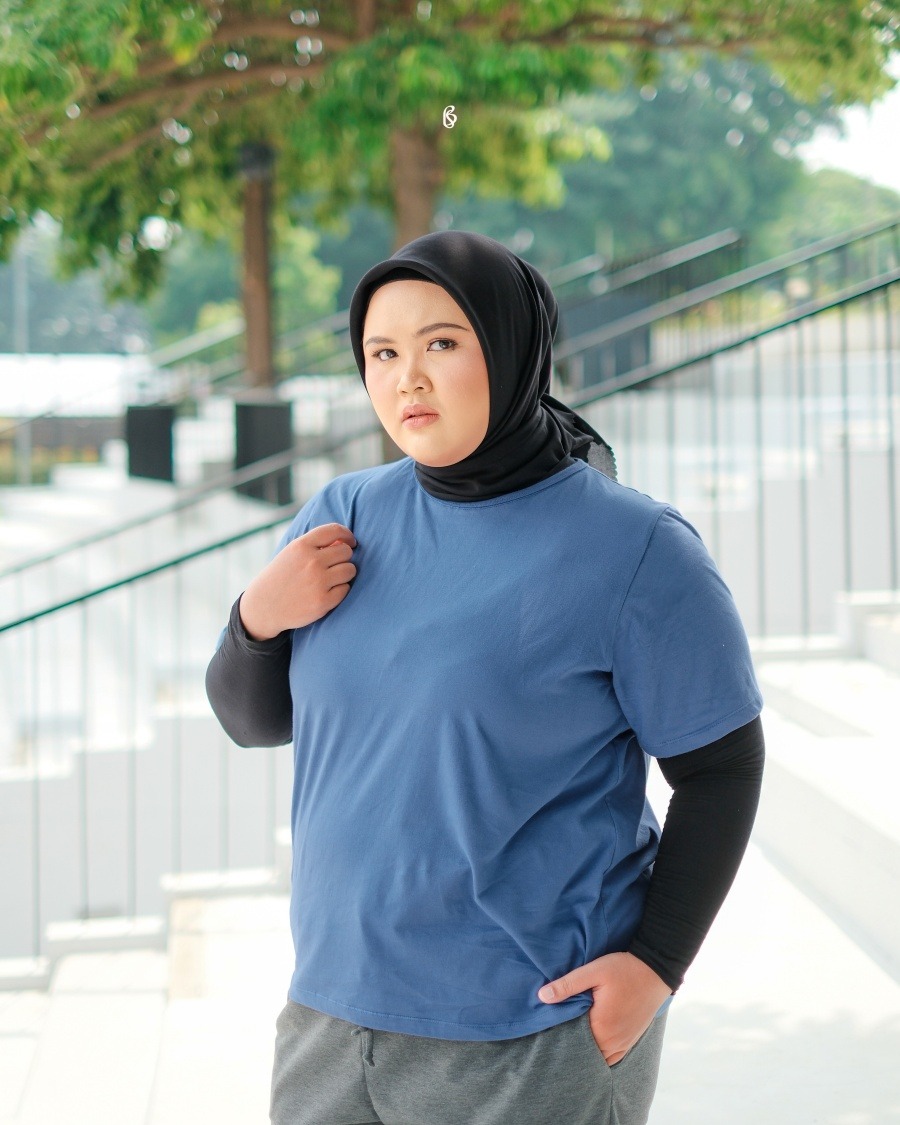 Inka Basic Tee - Denim | Kaos Bigsize Jumbo