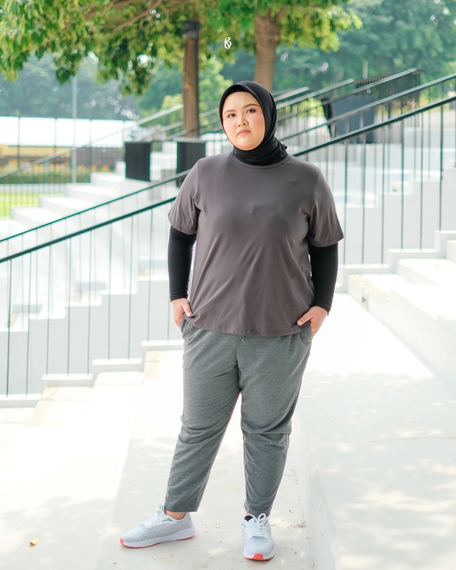 Inka Basic Tee - Misty | Kaos Bigsize Jumbo