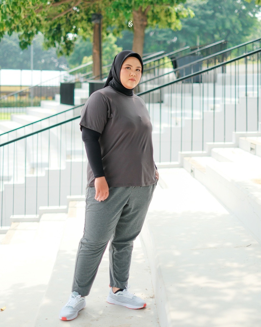 Inka Basic Tee - Misty | Kaos Bigsize Jumbo