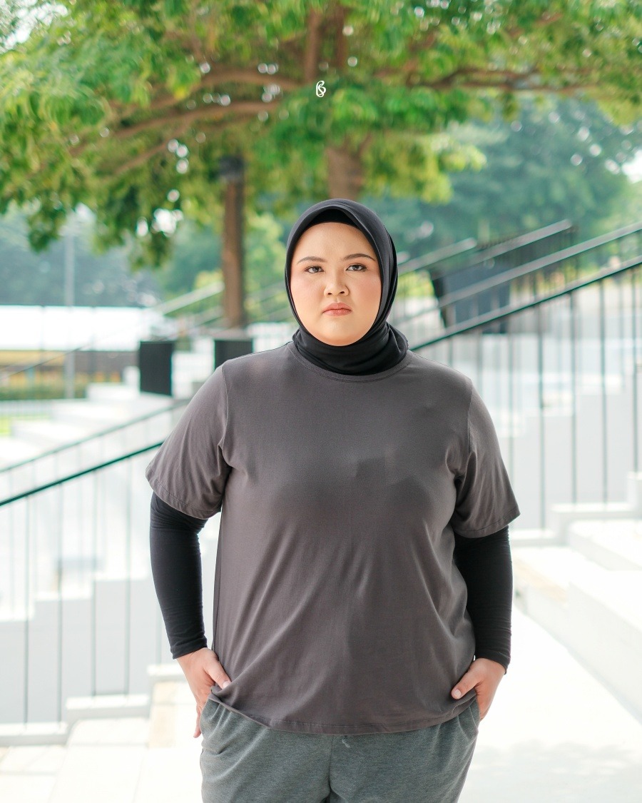 Inka Basic Tee - Misty | Kaos Bigsize Jumbo