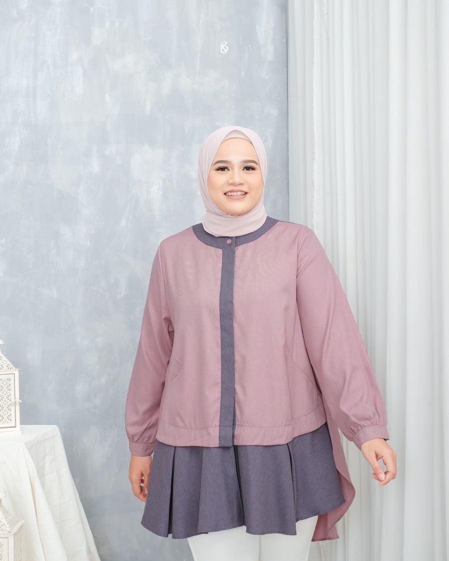 Yuka Blouse - Dusty Pink | Atasan Blouse Bigsize Jumbo