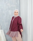 Yuka Blouse - Dark Maroon | Atasan Blouse Bigsize Jumbo