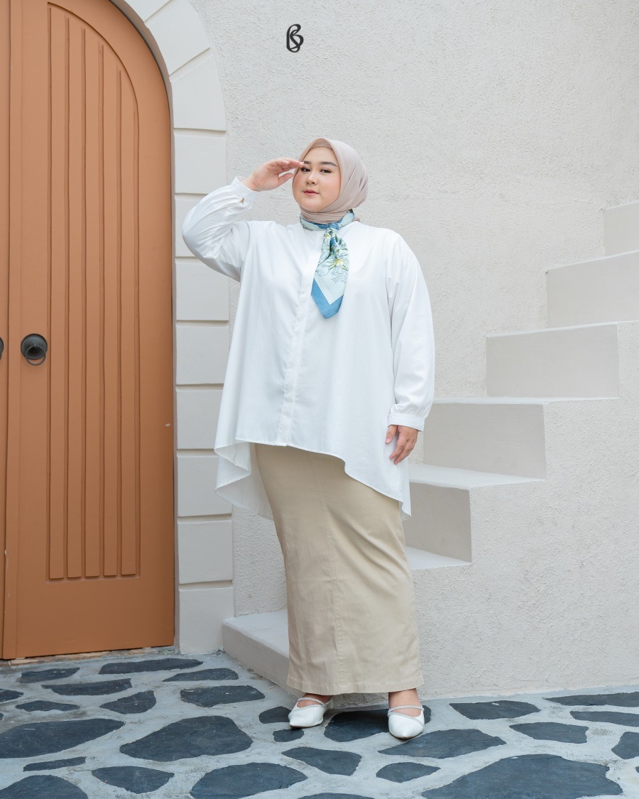 Nadra Skirt - Creamy | Rok Span Bigszie Jumbo