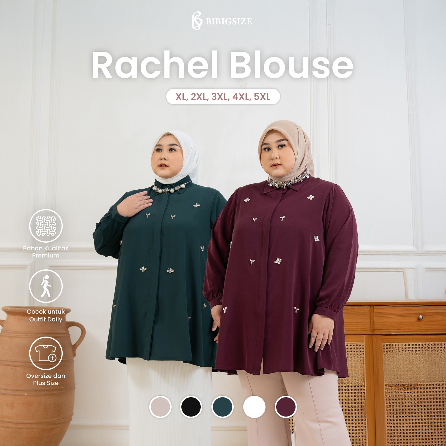 Bibigsize - Rachel Blouse | Atasan Blouse Bigsize Jumbo