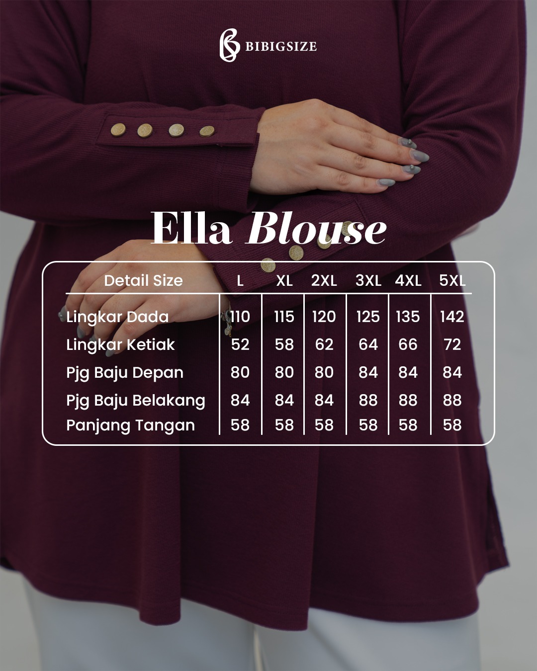 Bibigsize - Ella Blouse | Atasan Blouse Bigsize Jumbo