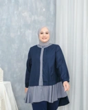 Yuka Blouse - Navy | Atasan Blouse Bigsize Jumbo