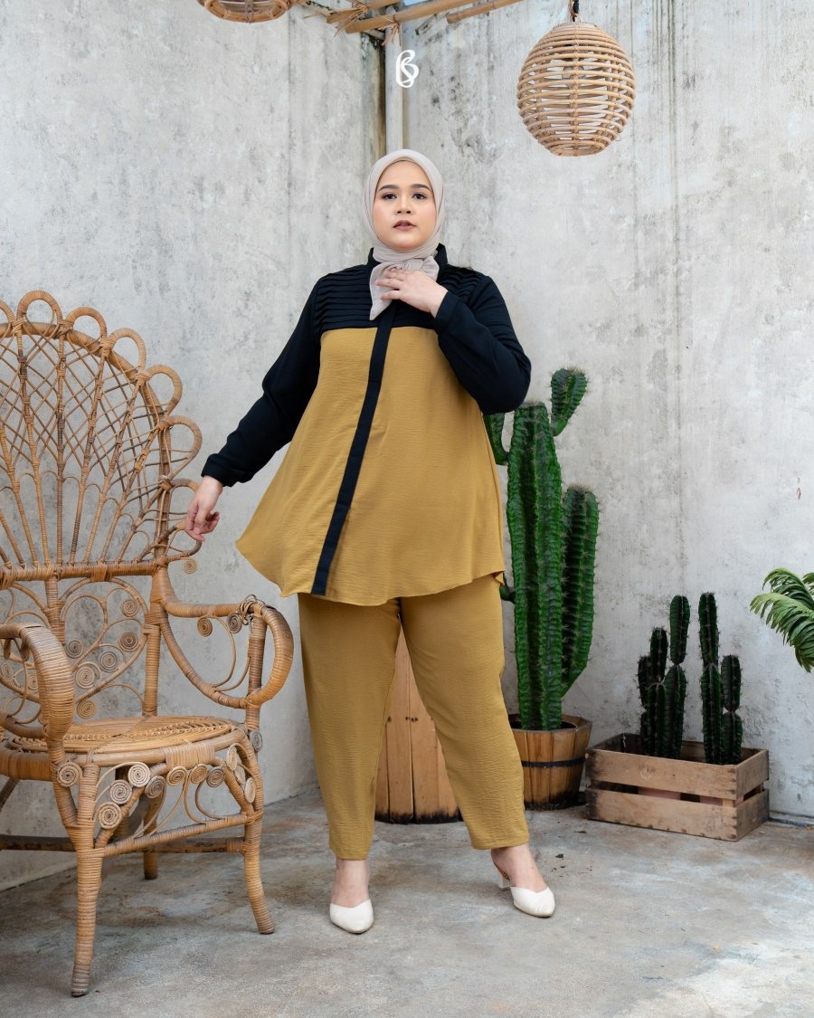 Cassandra Set - Corn | Baju Set Oneset Bigsize Jumbo