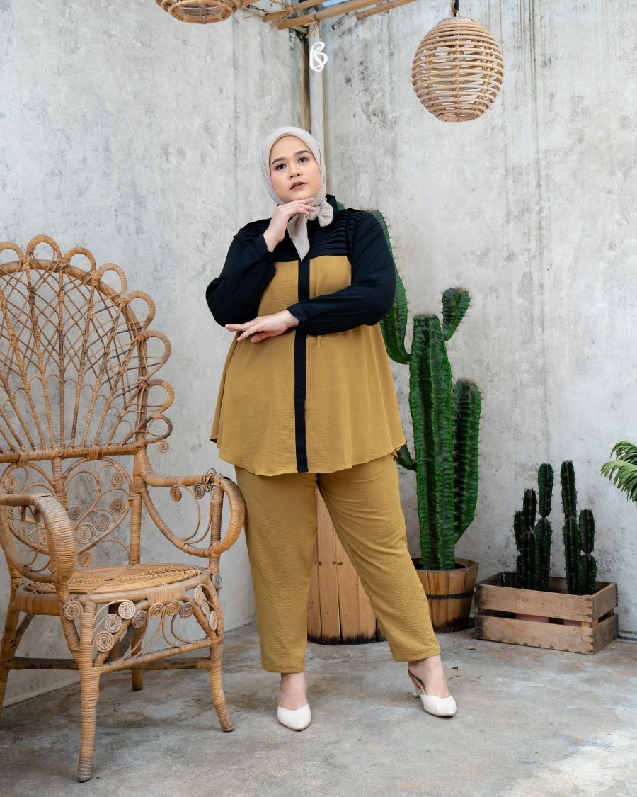 Cassandra Set - Corn | Baju Set Oneset Bigsize Jumbo