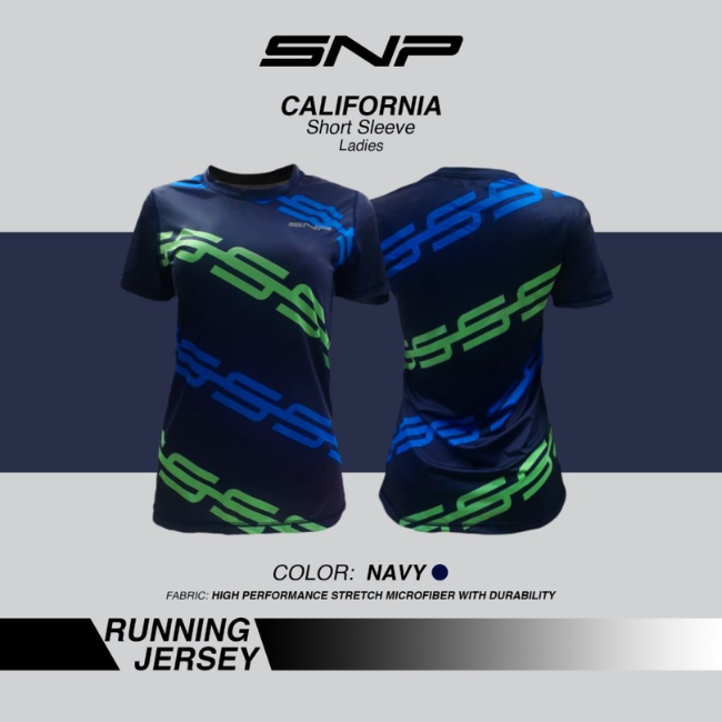 SNP - California Navy Running Jersey - Ladies - Short Sleeves.