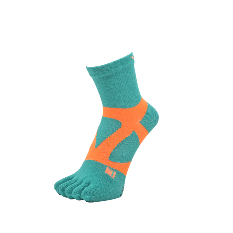 YAMAtune - Spider Arch Middle - 5 Toe - Anti-Slip Dots - Green / Orange - Size M (25-27cm)