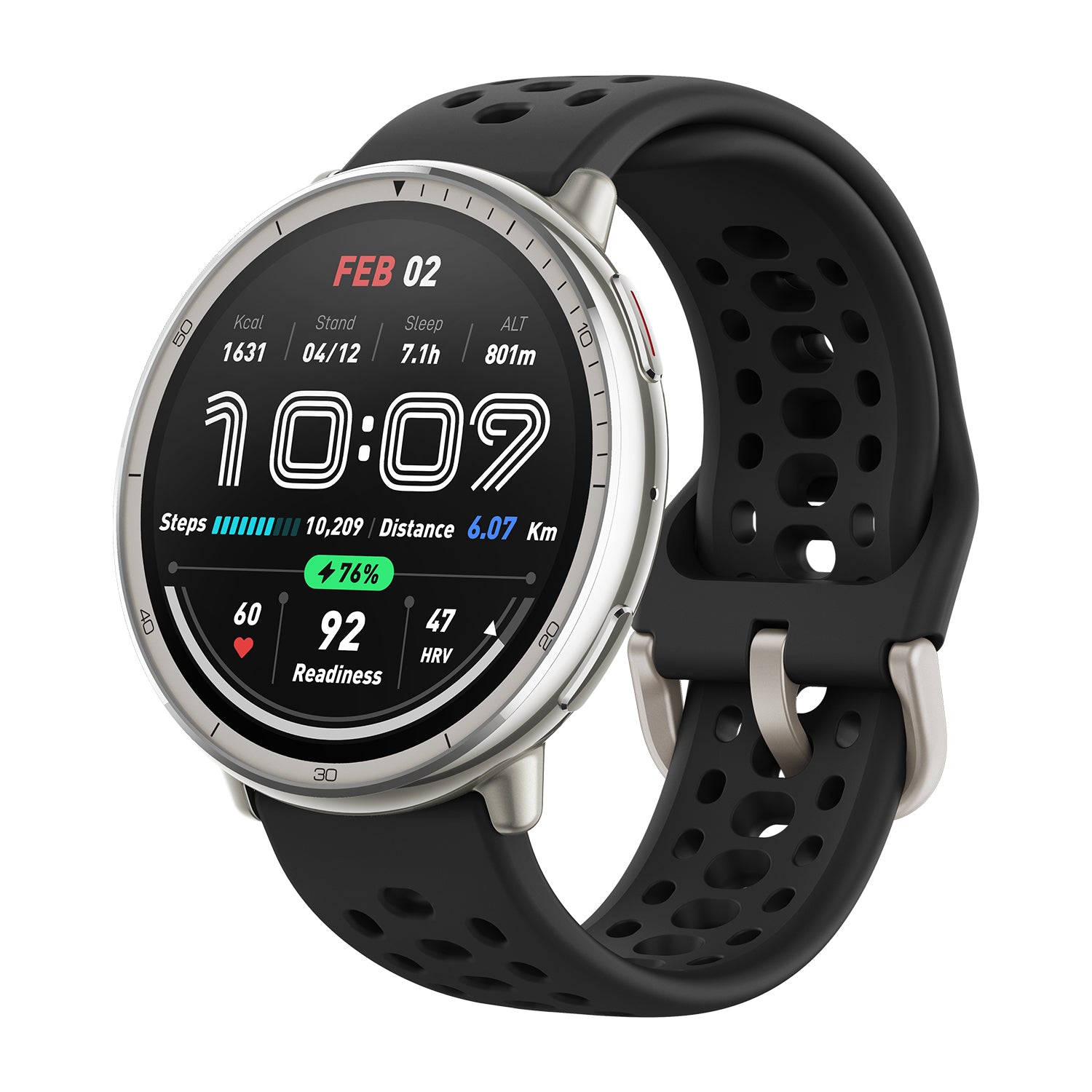 AMAZFIT - Active 2 Round Premium - Universal Black Leather