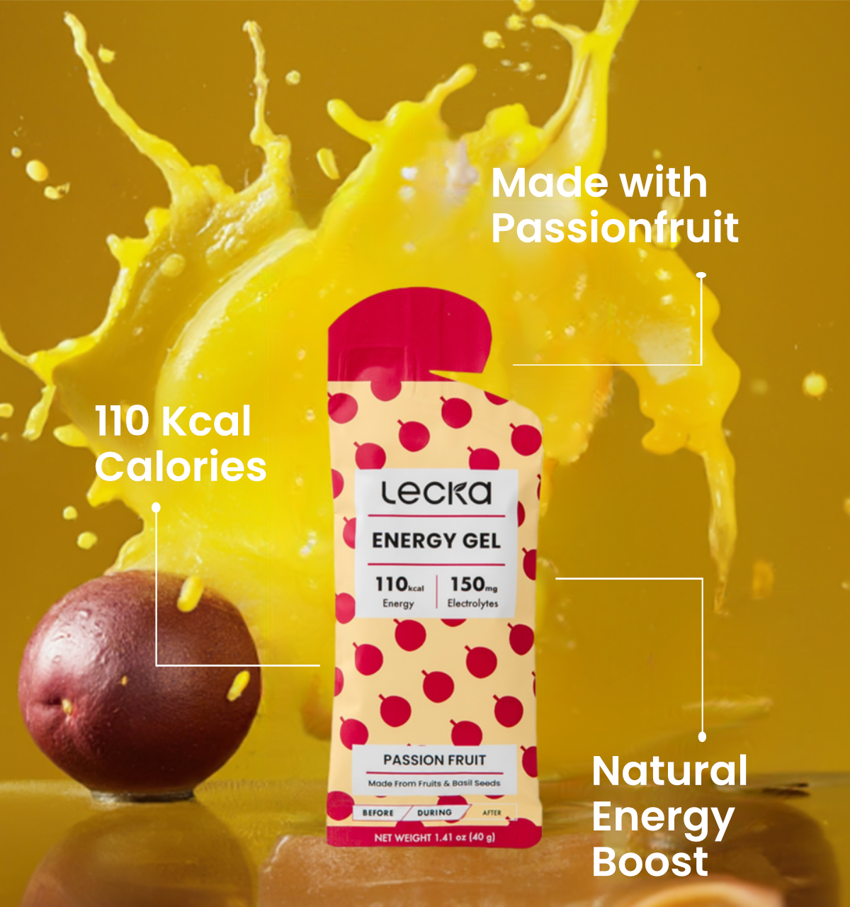 LECKA - Energy Gel - Passion Fruit