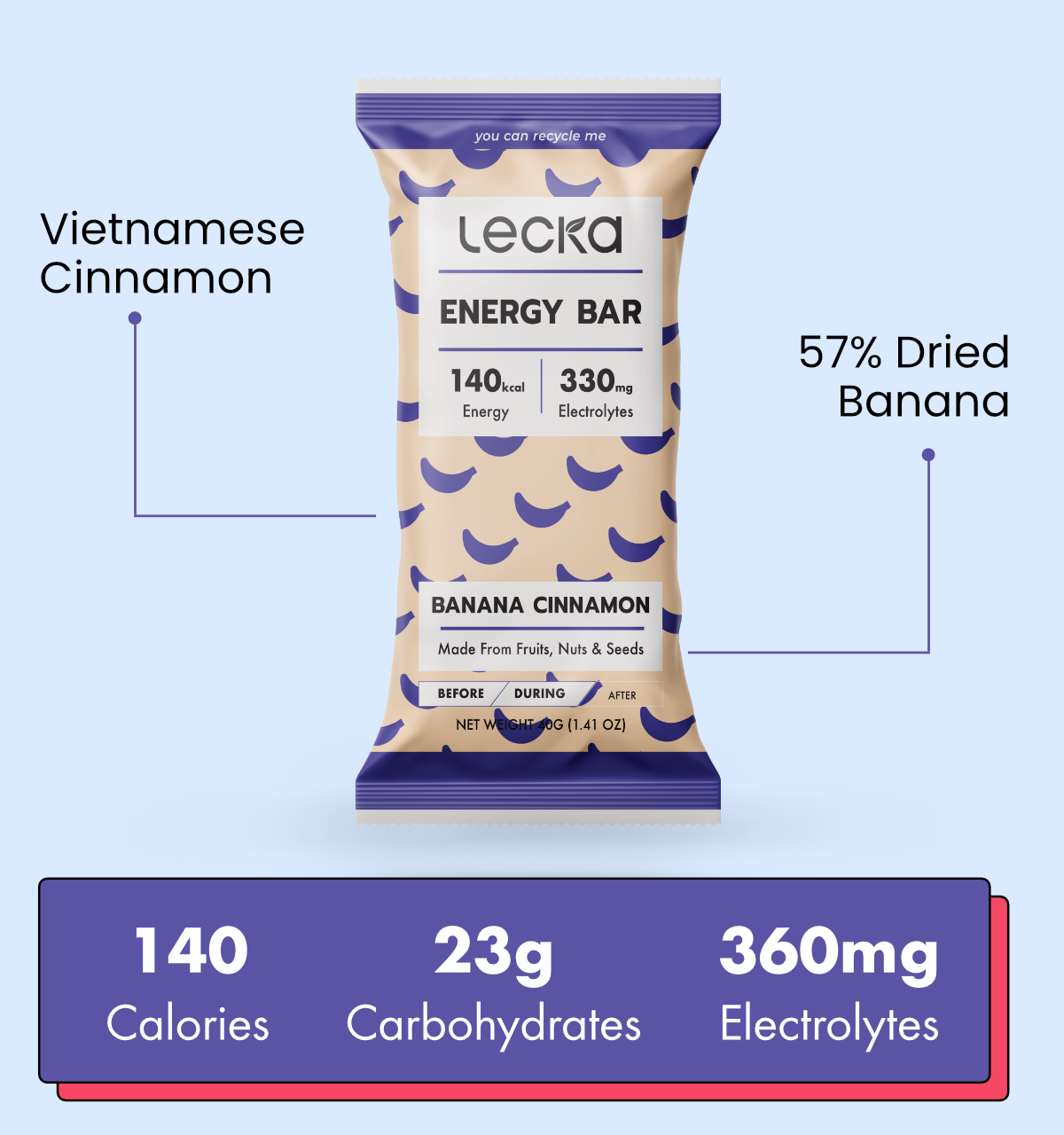 LECKA - Energy Bar - Banana Cinnamon