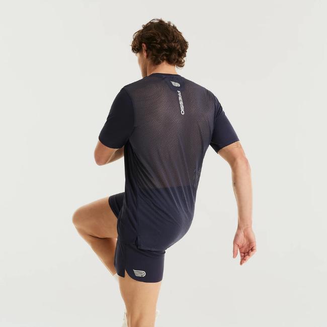 PRESSIO - Men - Elite SS Top - Navy/Silver