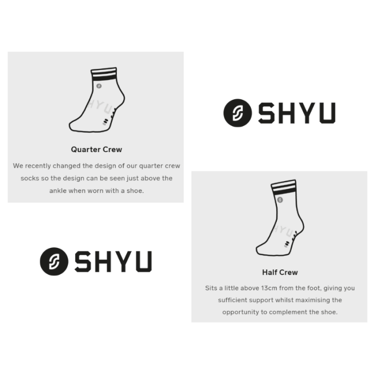 SHYU - Half Crew - Orange - Zest - White