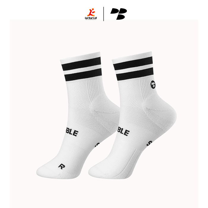 Personal Best Run - Performance Sock - Low Double Slash - White