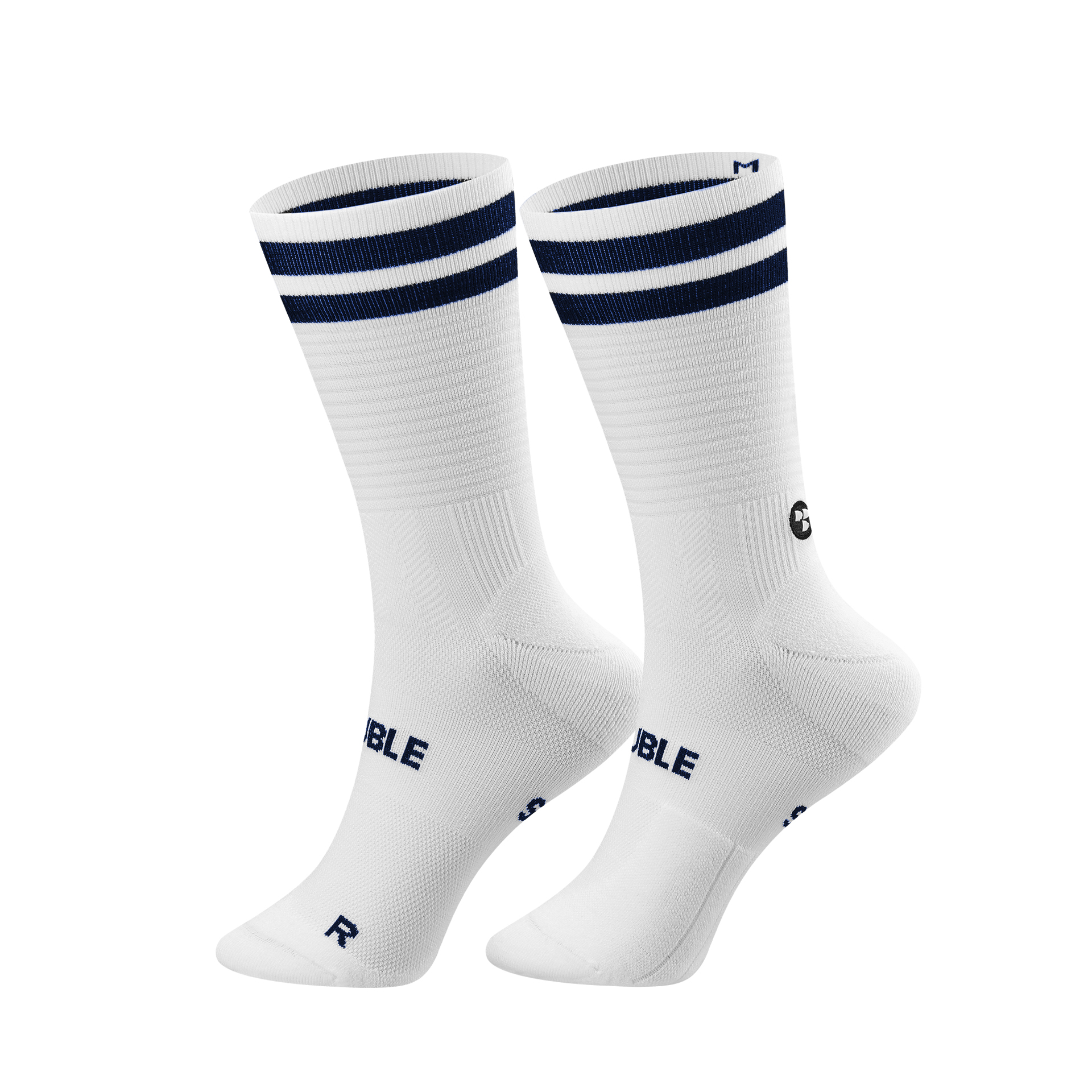 Personal Best Run - Performance Sock - Double Slash - White Navy