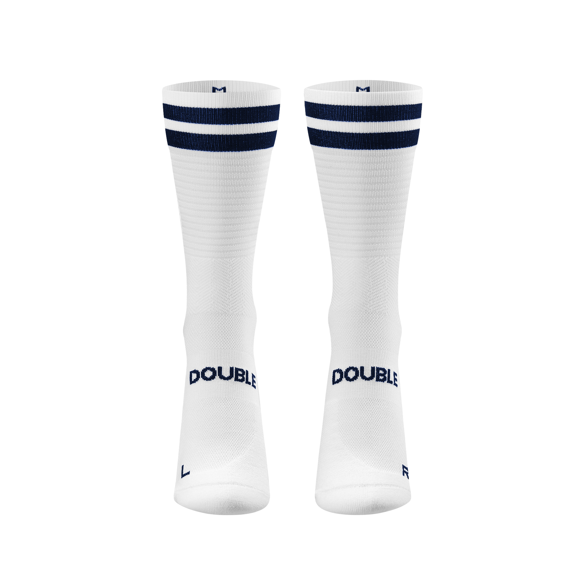 Personal Best Run - Performance Sock - Double Slash - White Navy