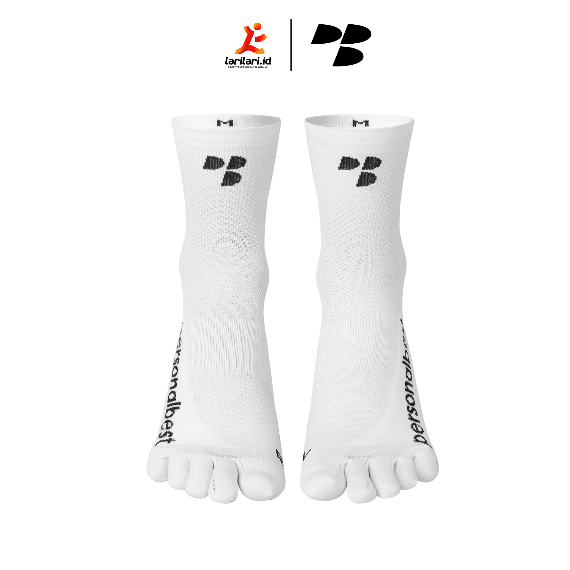 Personal Best Run - Performance Sock - 5 Finger - White