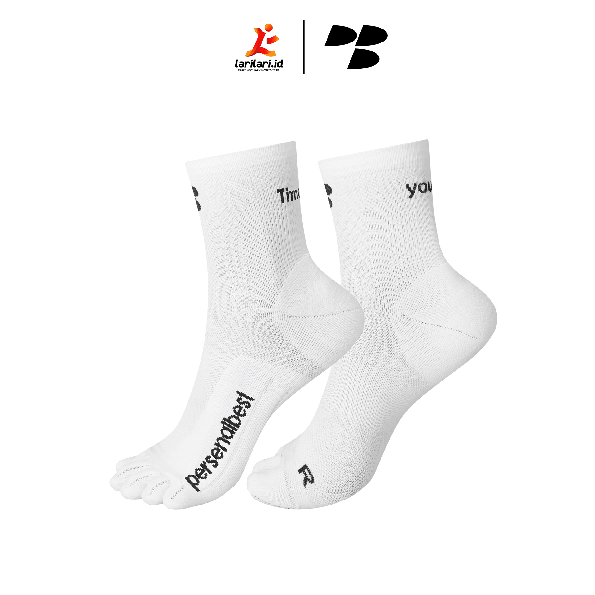 Personal Best Run - Performance Sock - 5 Finger - White