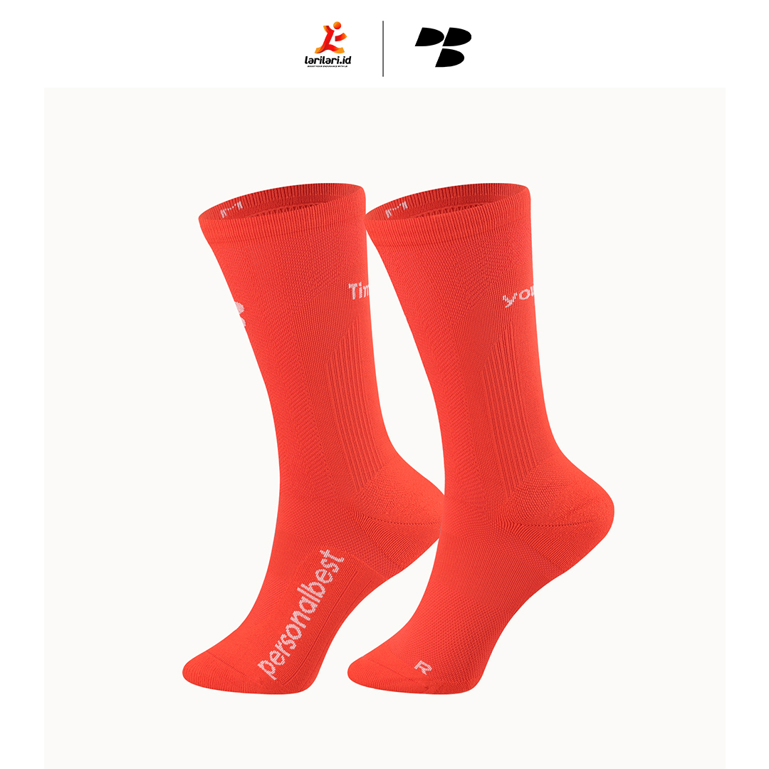 Personal Best Run - Performance Crew Sock - Red