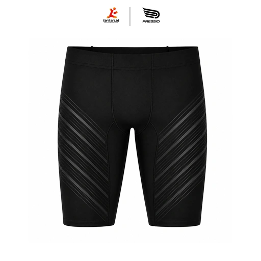 PRESSIO - Men - Power Half Tight - Mid-Rise - New Print - Black/Black