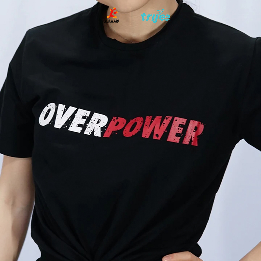 TRIJEE -  Unisex Cotton Short Sleeve - Over Power - Black