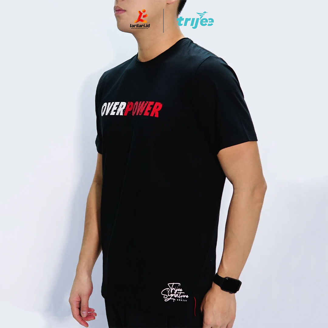 TRIJEE -  Unisex Cotton Short Sleeve - Over Power - Black