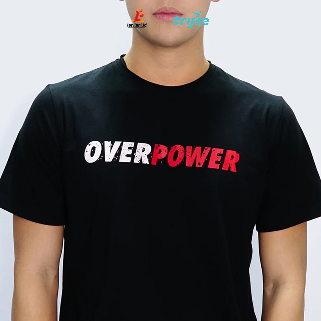 TRIJEE -  Unisex Cotton Short Sleeve - Over Power - Black