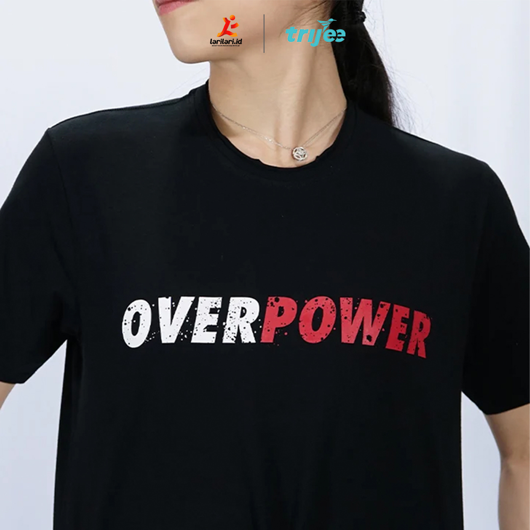 TRIJEE -  Unisex Cotton Short Sleeve - Over Power - Black