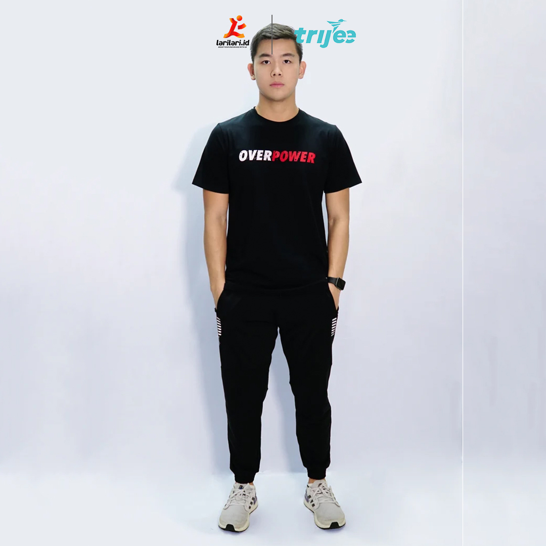 TRIJEE -  Unisex Cotton Short Sleeve - Over Power - Black