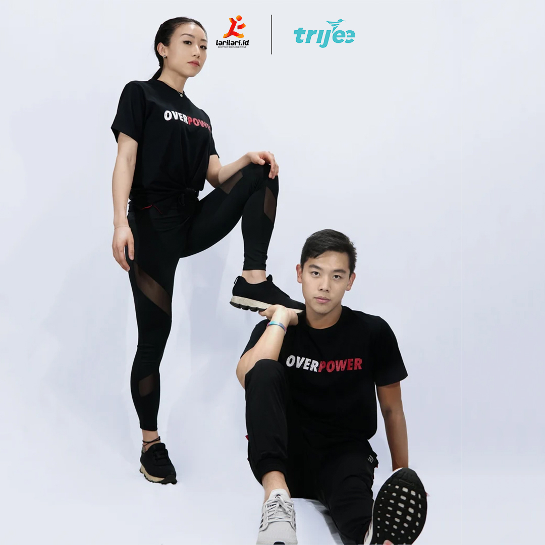 TRIJEE -  Unisex Cotton Short Sleeve - Over Power - Black