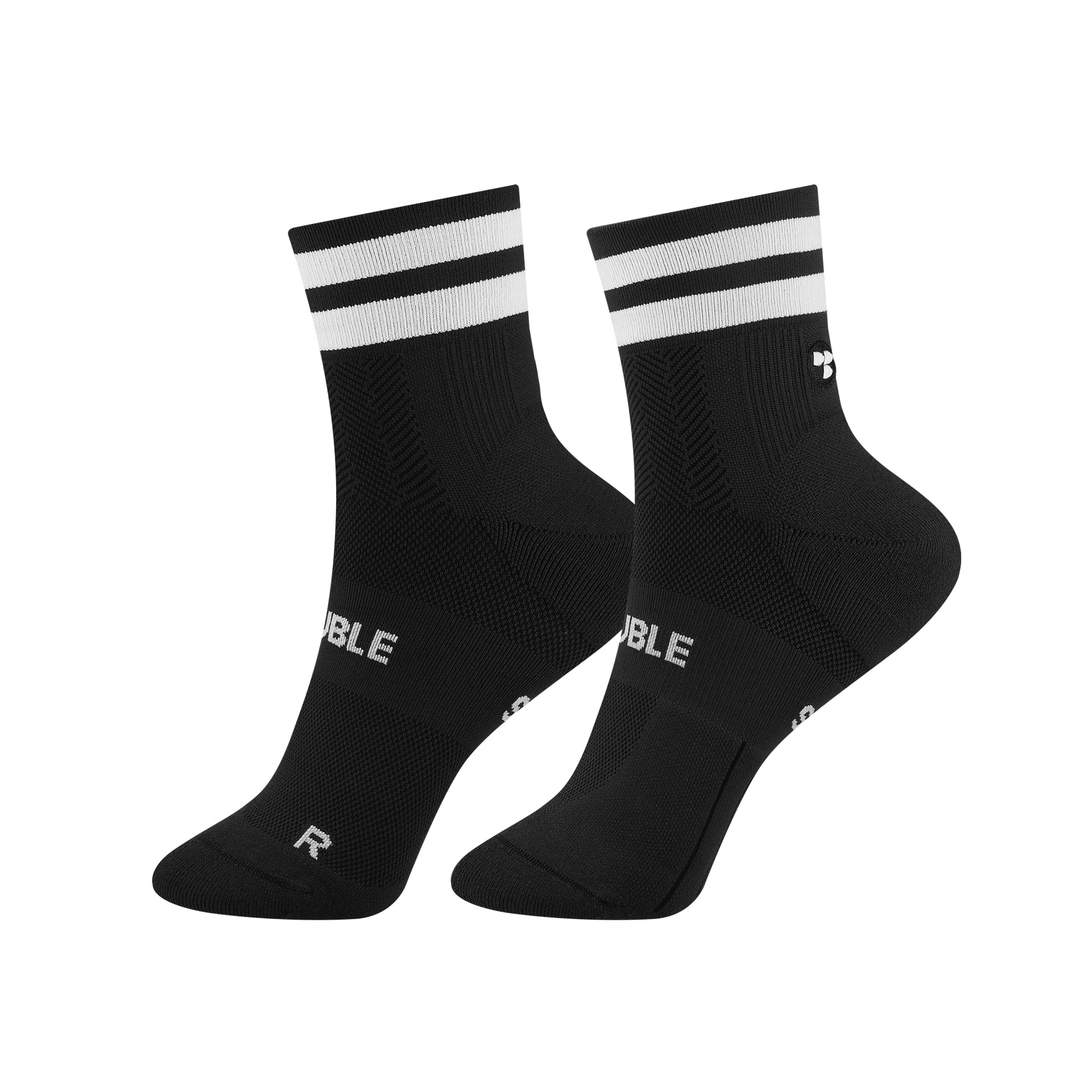 Personal Best Run - Performance Sock - Low Double Slash - Black