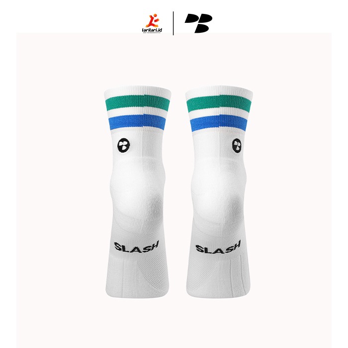 Personal Best Run - Performance Sock - Low Double Slash - Blue Green