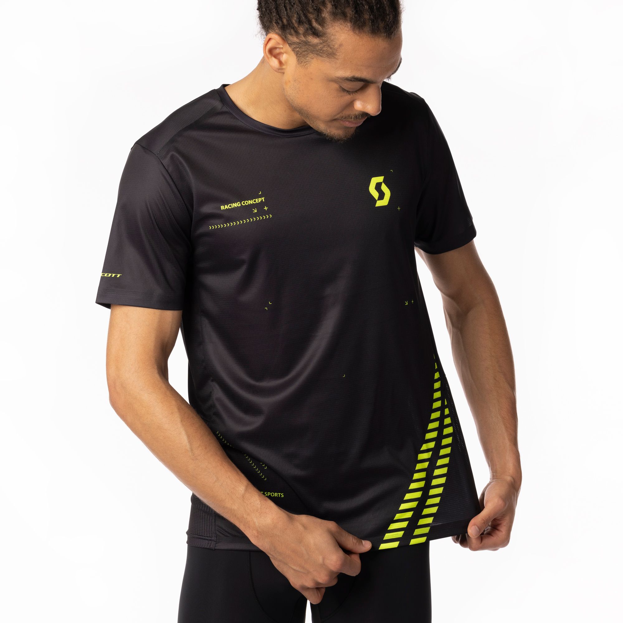 SCOTT - Shirt Men's RC Run Short Sleeves - Black/Yellow