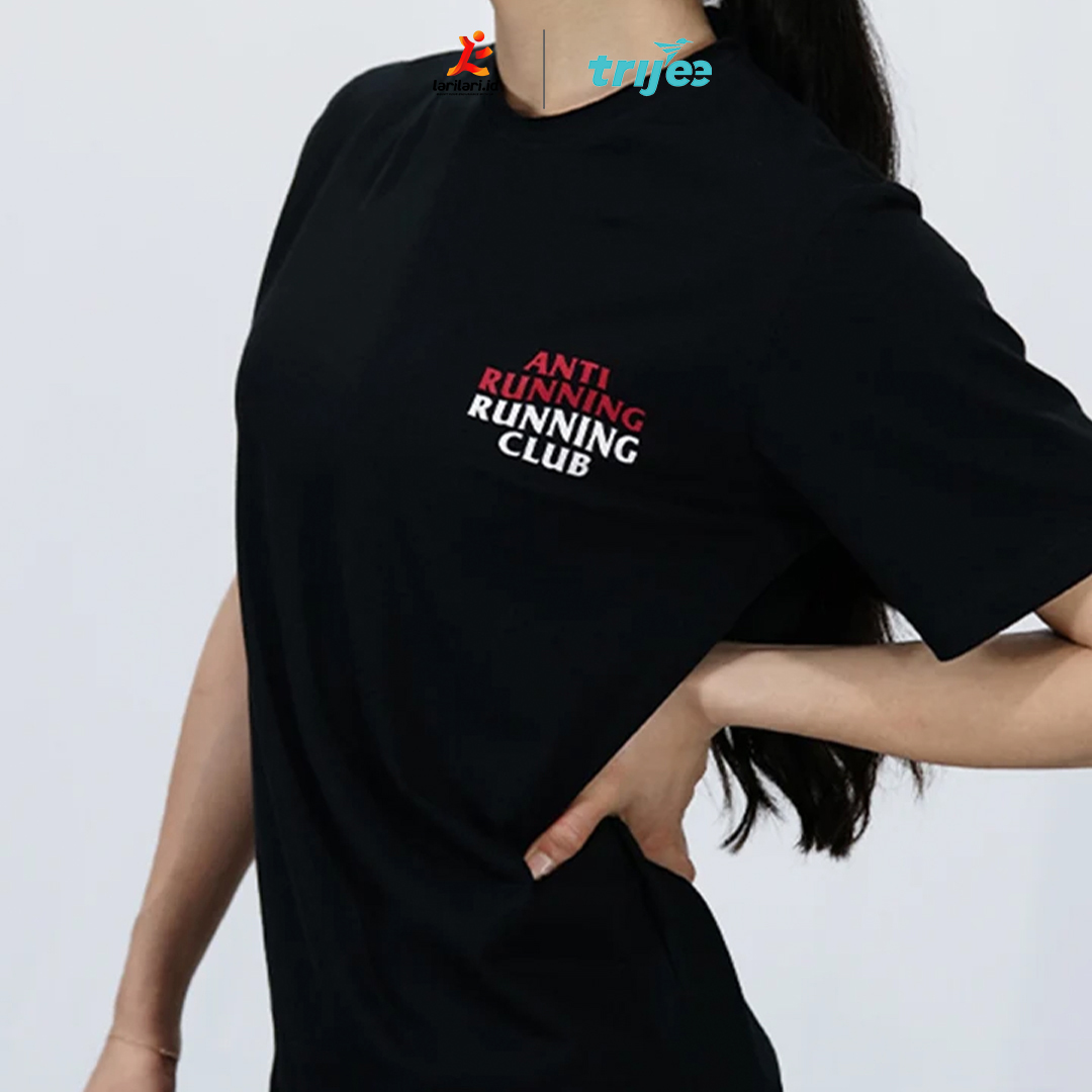 TRIJEE - Unisex Cotton Short Sleeve - Anti Run - Black