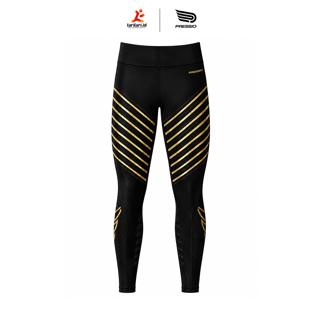PRESSIO - Women - Power Tight - Mid Rise - New Print - Black/Gold