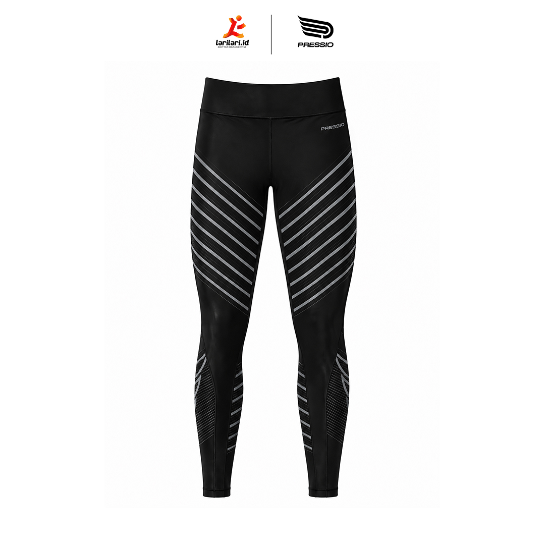 PRESSIO - Women - Power Tight - Mid Rise - New Print - Black/Silver