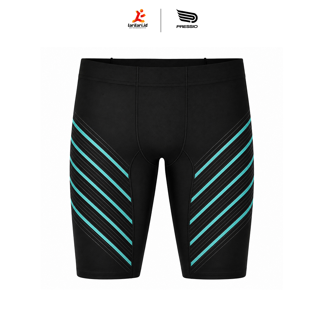 PRESSIO - Men - Power Half Tight - Mid-Rise - New Print - Black/Green