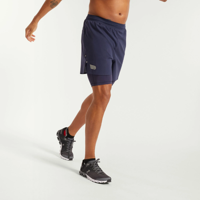 PRESSIO - Men - Elite 2n1 Short - Navy/Silver