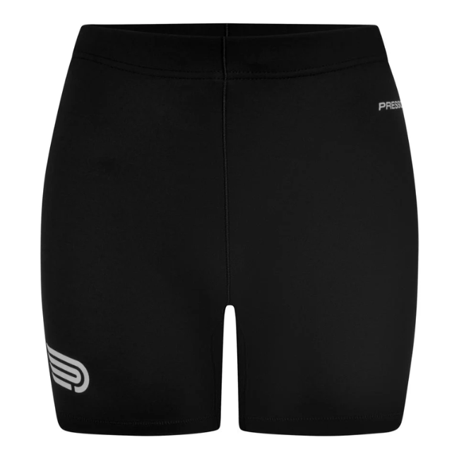 PRESSIO - Women - EQ 3" Short - Mid Rise - Black/Silver