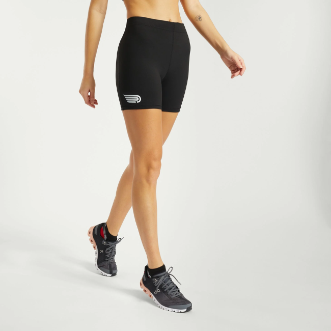 PRESSIO - Women - EQ 3" Short - Mid Rise - Black/Silver