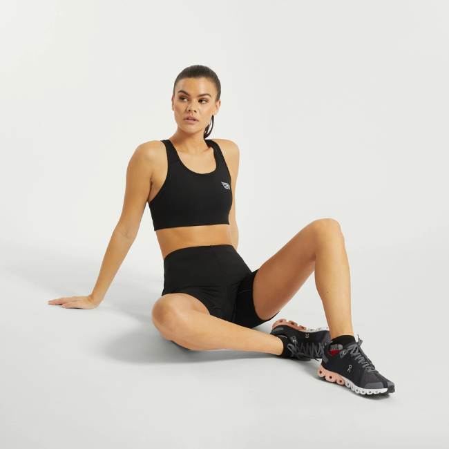 PRESSIO - Women - EQ 3" Short - Mid Rise - Black/Silver