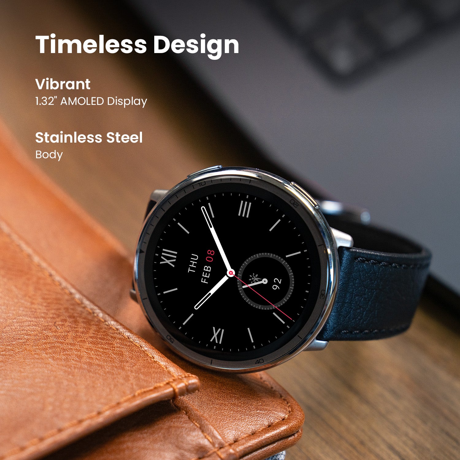 AMAZFIT - Active 2 Round Premium - Universal Black Leather