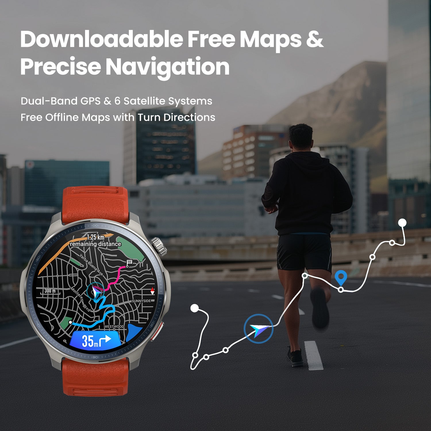 AMAZFIT - Balance 2 - UV Black Silicon Strap