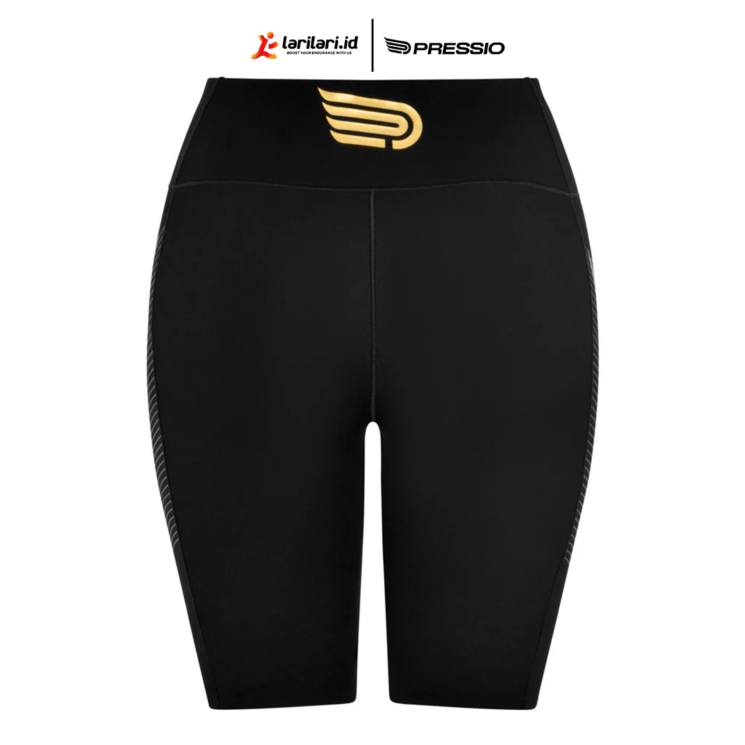 PRESSIO - Women - Power Half Tight - Mid-Rise - Black/Gold