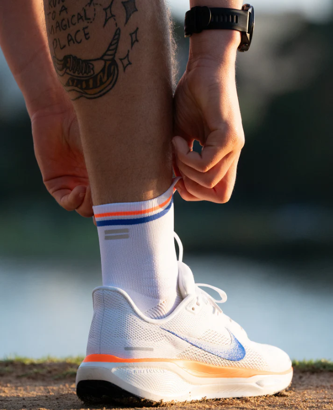 SHYU - Quarter Crew - White - Blue - Orange