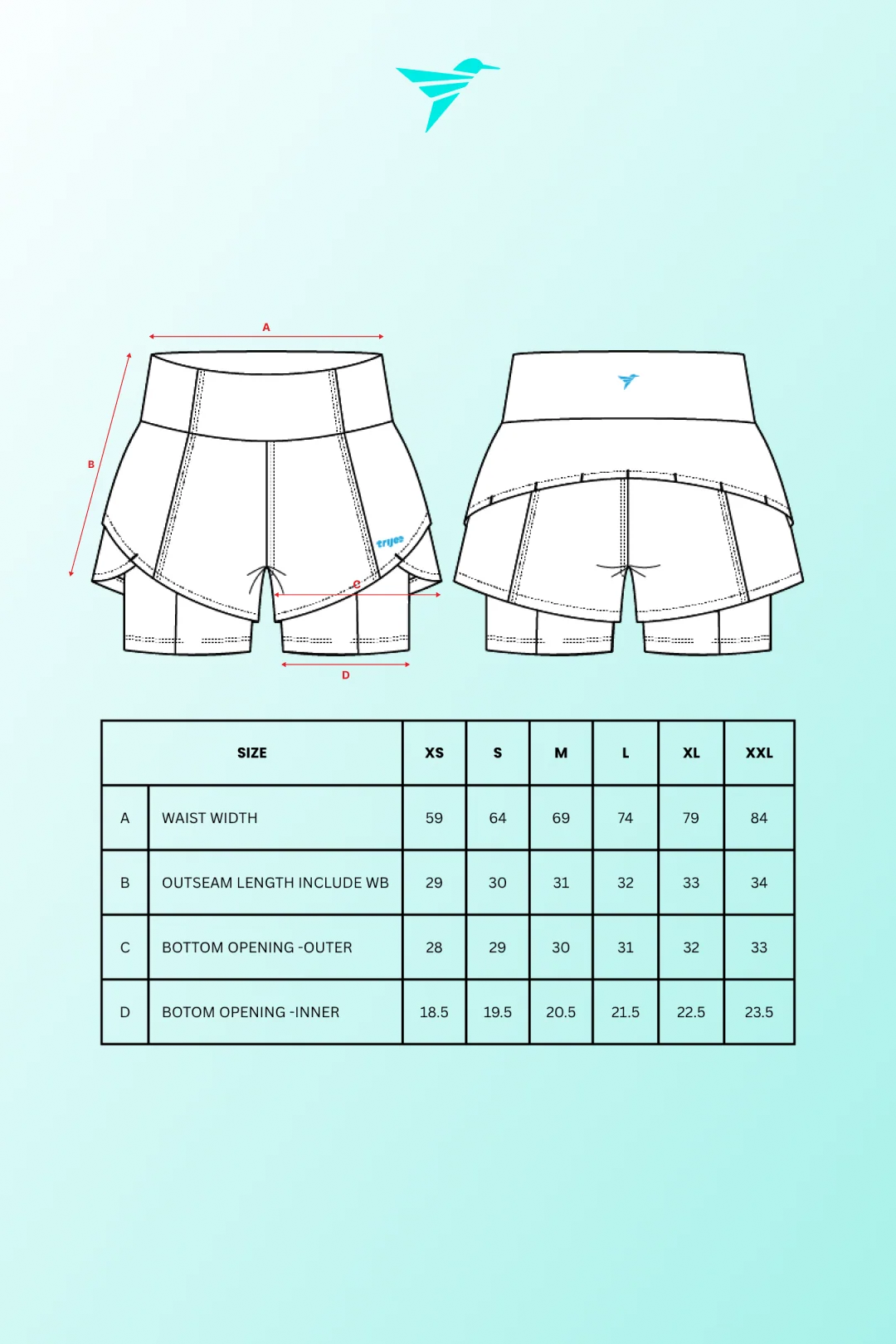 TRIJEE - Women 2 In 1 Short Pants - Black