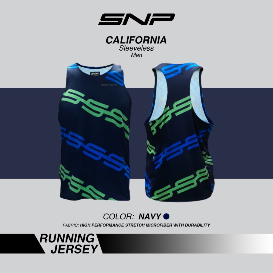 SNP - California Navy Running Jersey - Men - Sleeveless